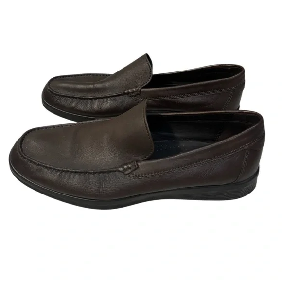 Ecco Men's S Lite Moc Classic Leather Loafers Dark Brown Shoes Size 11